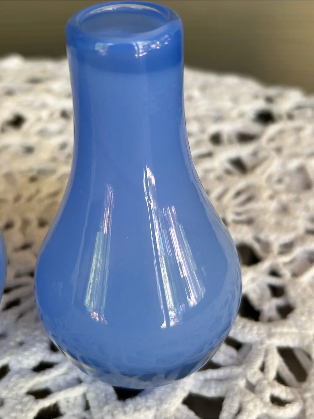 Blue Glass Bud Vases - Set of 2